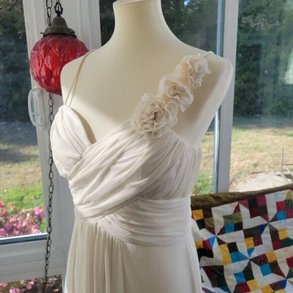 Elegant Cream Wedding Dress Vintage Cindy Collection Ivory Size Large - Picture 5 of 14